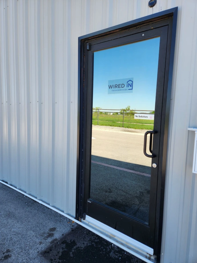 Front door of the Wired In office.
