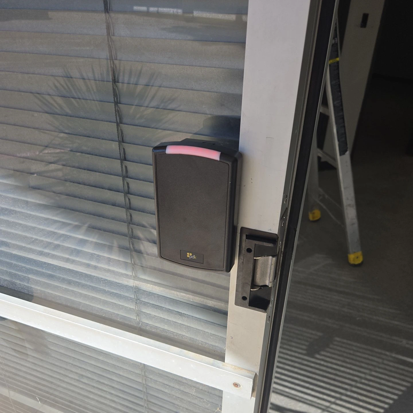 Card reader and electric strike.